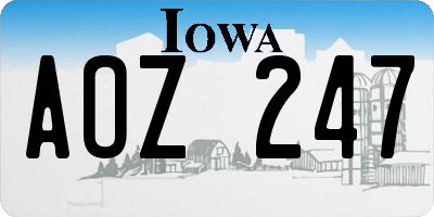 IA license plate AOZ247