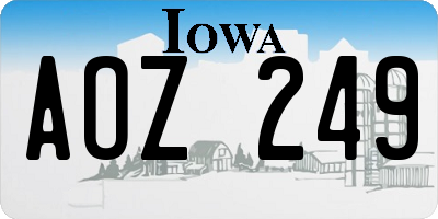 IA license plate AOZ249