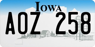 IA license plate AOZ258