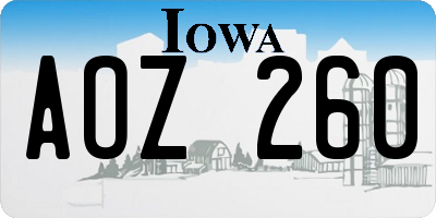 IA license plate AOZ260