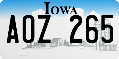 IA license plate AOZ265