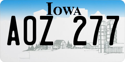 IA license plate AOZ277
