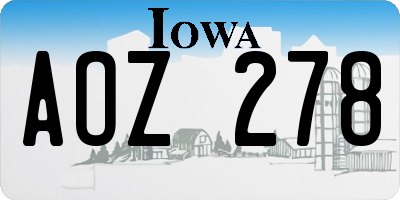 IA license plate AOZ278