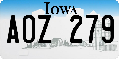 IA license plate AOZ279