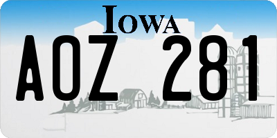 IA license plate AOZ281