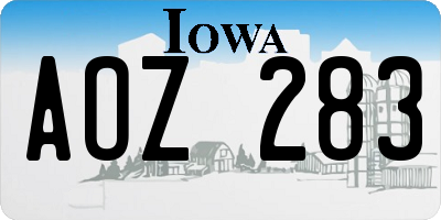 IA license plate AOZ283