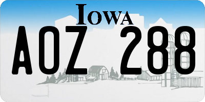 IA license plate AOZ288