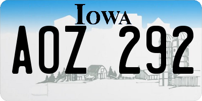 IA license plate AOZ292