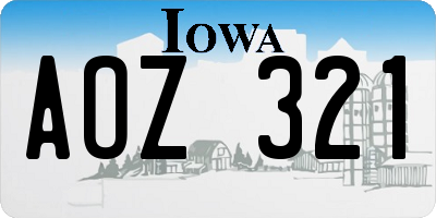 IA license plate AOZ321