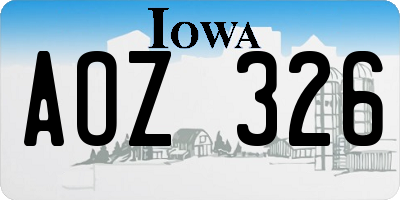 IA license plate AOZ326