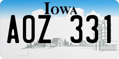 IA license plate AOZ331
