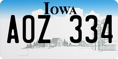 IA license plate AOZ334