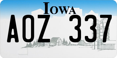 IA license plate AOZ337