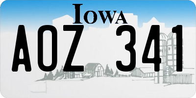 IA license plate AOZ341