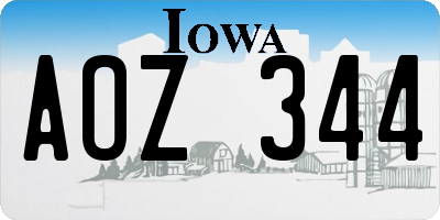 IA license plate AOZ344