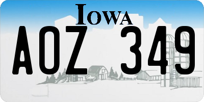 IA license plate AOZ349