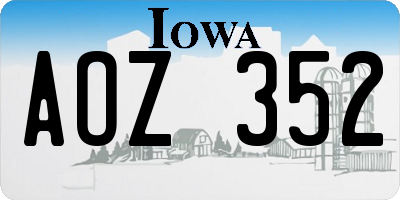 IA license plate AOZ352