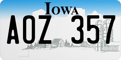 IA license plate AOZ357