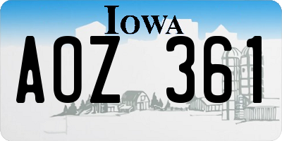 IA license plate AOZ361