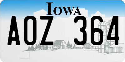 IA license plate AOZ364