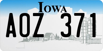 IA license plate AOZ371
