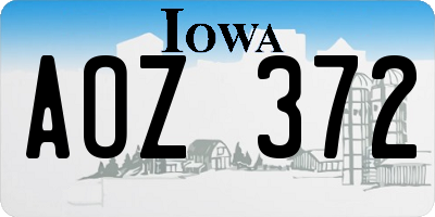 IA license plate AOZ372