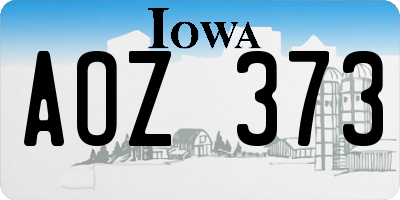 IA license plate AOZ373