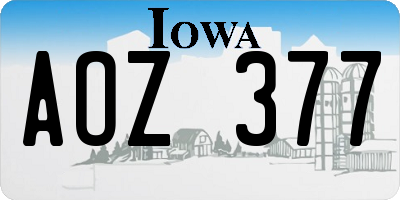 IA license plate AOZ377
