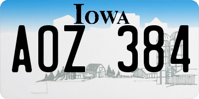 IA license plate AOZ384