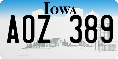 IA license plate AOZ389