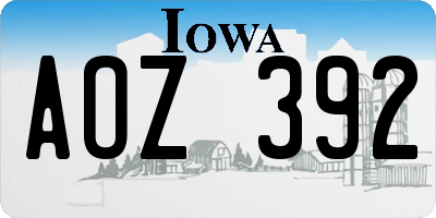 IA license plate AOZ392