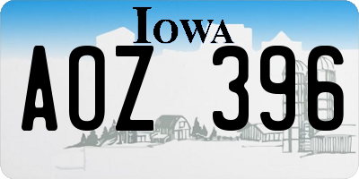 IA license plate AOZ396
