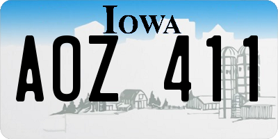 IA license plate AOZ411