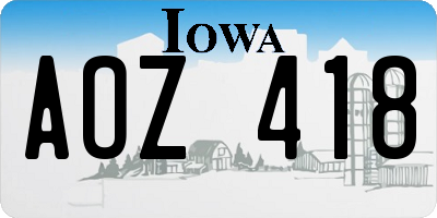 IA license plate AOZ418
