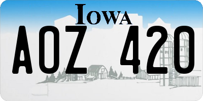 IA license plate AOZ420