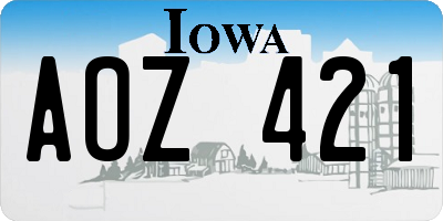 IA license plate AOZ421