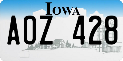 IA license plate AOZ428