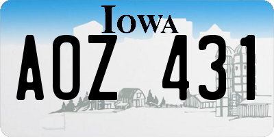 IA license plate AOZ431