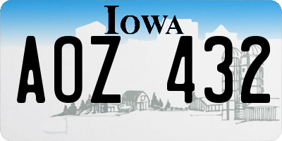 IA license plate AOZ432
