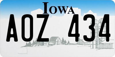IA license plate AOZ434