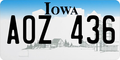 IA license plate AOZ436