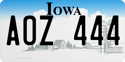 IA license plate AOZ444