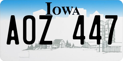 IA license plate AOZ447