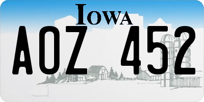 IA license plate AOZ452