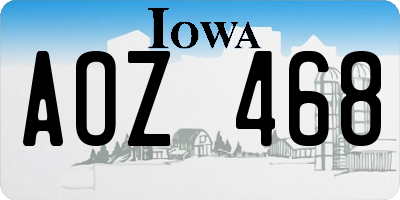 IA license plate AOZ468