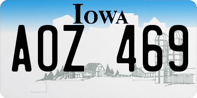 IA license plate AOZ469