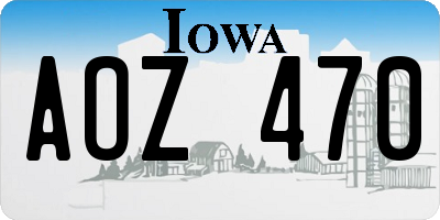 IA license plate AOZ470