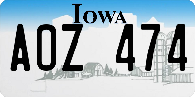 IA license plate AOZ474