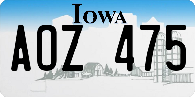 IA license plate AOZ475
