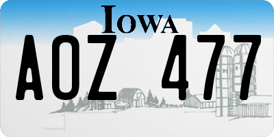 IA license plate AOZ477